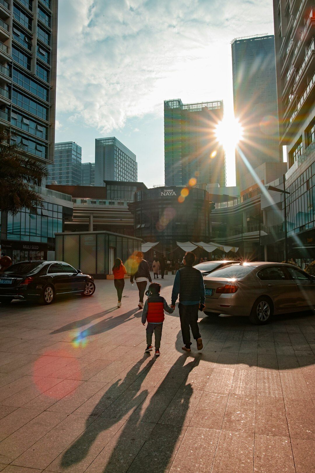 people walking on sidewalk