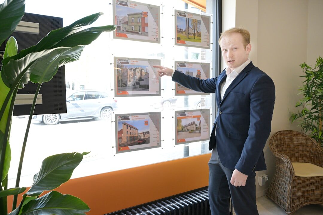 real estate agent showing property